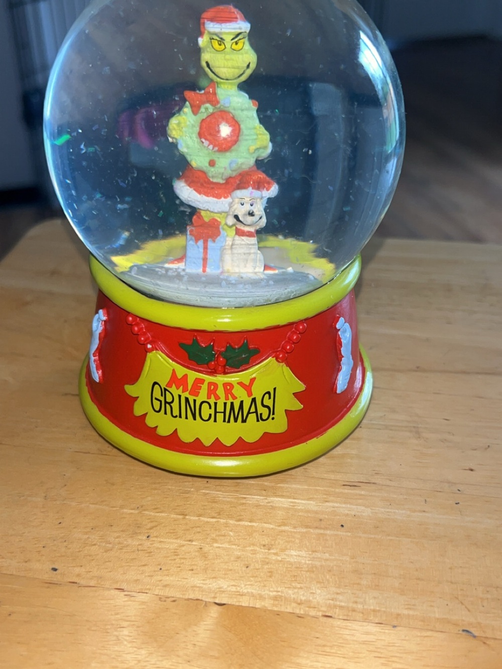 Merry Grinchmas Snow Globe - The Grinch Figurine